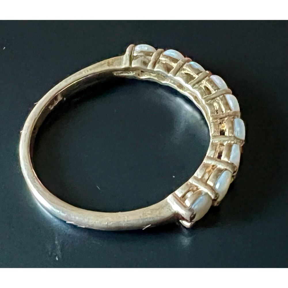 Opal and Sterling Silver  7-Stone Anniversary Band - Picture 2 of 4